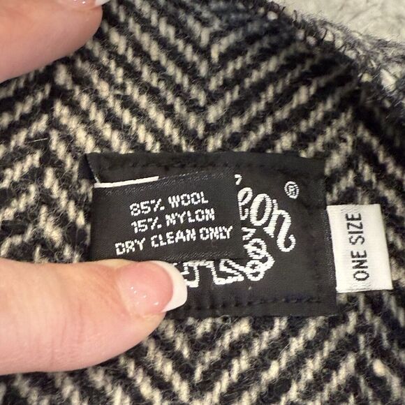 Vintage Chameleon Herringbone Patchwork Wool Cape Poncho One Size - Picture 5 of 5